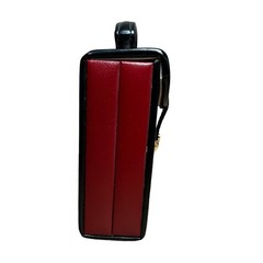 DePalma Enterprises Faux Leather Red Black Trim Foldover Jewelry Travel Case EUC