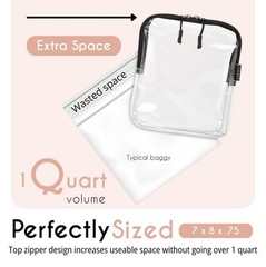TSA Approved Toiletry Clear Quart Size Bag, 2 Pack | 3-1-1 Liquids for Carry …