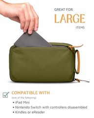 Compact Tech Bag Organizer – Travel Electronics Pouch with Leather Accents, Mesh