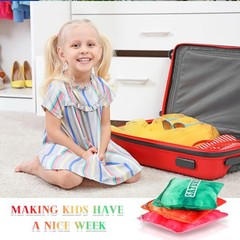 7 Pcs Packing Cubes for Travel Kids Days of Week Compression Packing Cubes