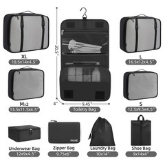 Bagail 10 Set Packing Cubes Various Sizes Packing Organizer For Travel