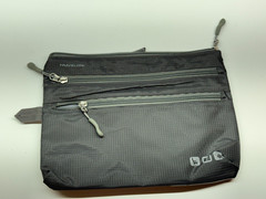 Travelon Flat Toiletry Zip Case Travel Pouch~Gray 11&Prime;x8&Prime; Clear and Multi-Zip