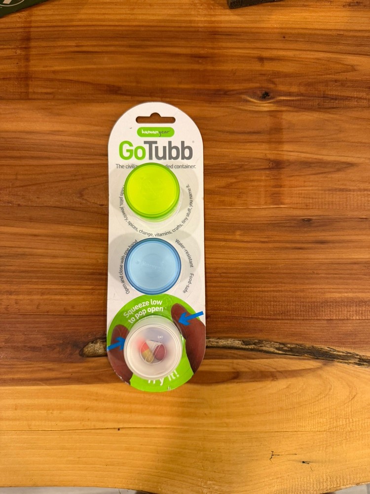 Humangear GoTubb .2 oz Container – 3 Pack – Green/Blue/Clear