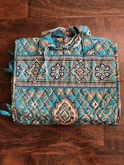 Vera Bradley TOTALLY TURQ HANGING ORGANIZER Travel Cosmetic Toiletries Turquoise