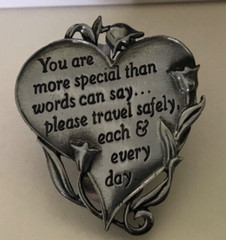 Travel Safely Heart Visor Clip