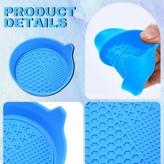 Lonuxi 4PCS Car Cup Holder Coaster, Silicone Non-Slip Vehicle Light Blue