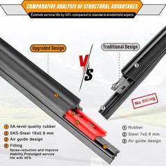 AUTOBOO Windshield Wiper Blade Replacement for Jeep Compass 2016-2017