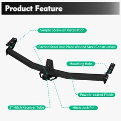 Class 3 Tow Hitch 2&Prime; Receiver Fit 03-08 Honda Pilot & 01-06 Acura MDX