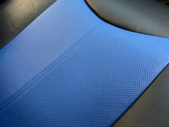 Universal Heavy Duty PU Leather Seat Covers Front Pair Blue Black Sports Design
