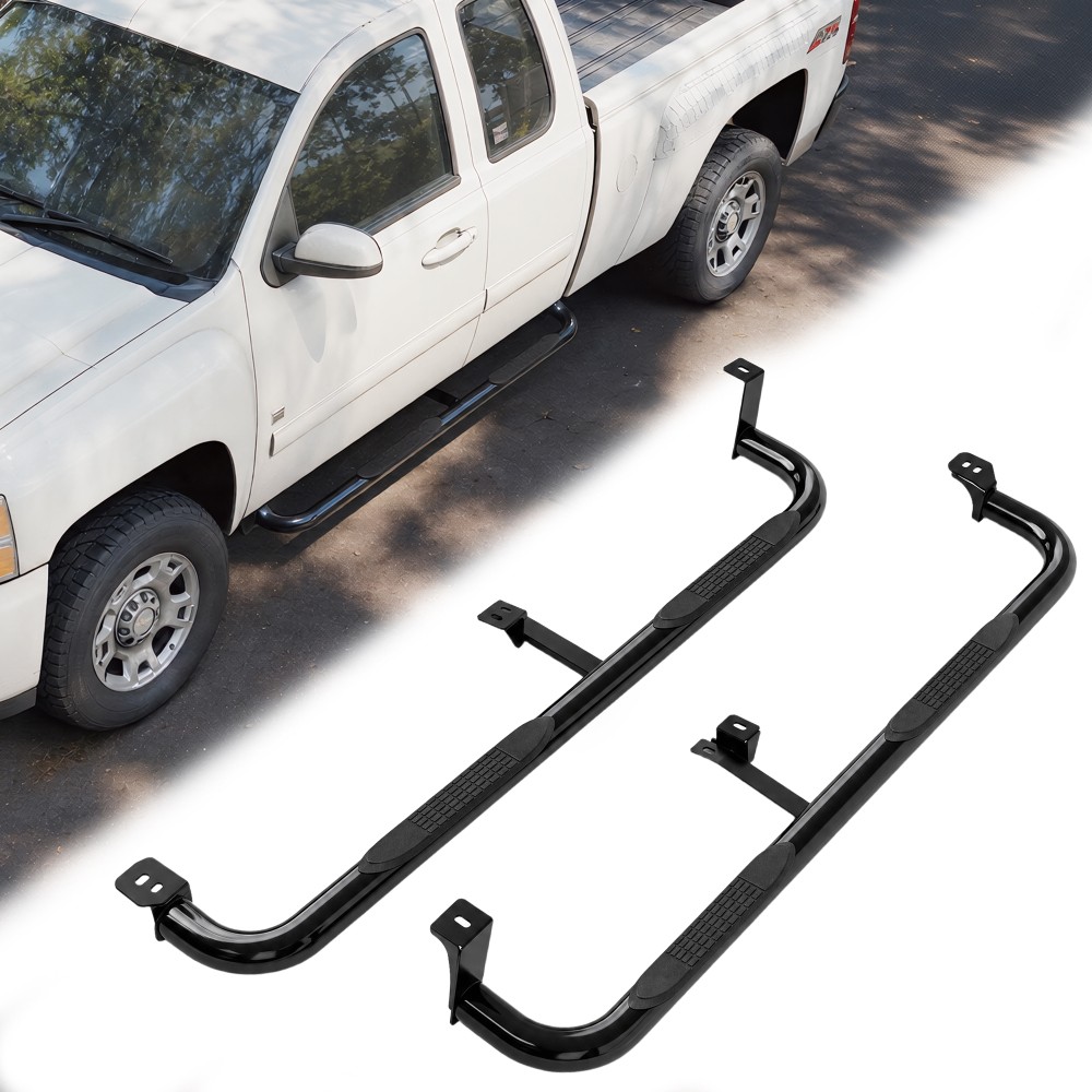 Running Boards Side Steps 3in Fit Silverado Sierra 1500 2500 3500 HD