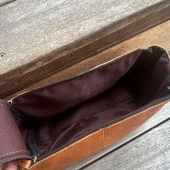 Vintage Brown Leather Toiletry Bag Travel Dopp Zip Pouch w/ Handle Ext pocket