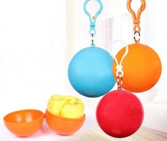 Disposable raincoat for Ages 5+ , Cute Ball Shape with Hanger For Purse, 2 Balls