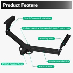 Class 3 Trailer Hitch Fit 2006-2018 Toyota RAV4 2&Prime; Receiver 675lbs TW 4500lbs WD