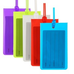 Travel Luggage Tag, 5 Pieces Plastic Rainbow 5 Colors