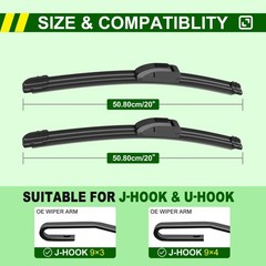 Premium 20 AllSeason Windshield Wiper Blades Set of 2 for Replacement »