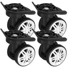 4Pcs Universal Suitcase Wheel Repair Kit Durable Tpe PP Double Row Black