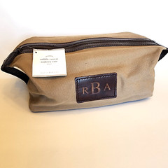 PotteryBarn Travel Saddle Canvas Toiletry Case/Bag NWT FREE SHIP Monogram RBA