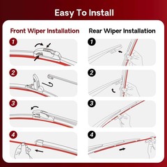 « 24 »+18&Prime; Windshield Wiper Blades for Toyota Corolla, Sienna, Chevrolet, Jeep »