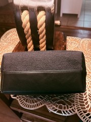 CHANEL Bleu Travel Pouch in Black with Gold Logo 8&Prime; x 4&Prime; x 4&Prime; NEW with Box