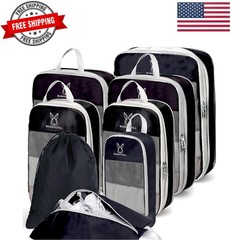 6/8 Sets Compression Packing Cubes for Travel, Portable Zipper Packing Cube f…