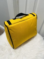 Basics Hanging, Travel, Shower Toiletry Bag Organizer, Black & Yellow
