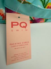 PQ Swim Solana Packing Cube Set of 2 Turquoise Tropical Floral Travel Organizers