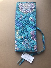 Vera Bradley PEACOCK GARDEN Flat / Curling Iron Cover