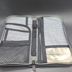 LL Bean Large Bifold Wallet Passport Travel Organizer Black Zippered Black