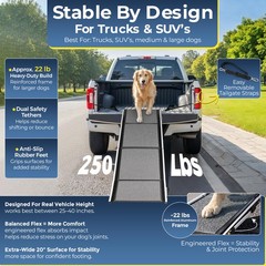 Eking Elite Dog Ramp For Car Suv 71 Long X 20 Wide Extra Side-Strap Stability