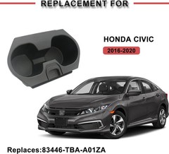 Civic Cup Holder Insert w/Coaster for Center Console Compatible red coaster