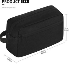 Elegant Black Travel Toiletry Bag for Men & Women – Large Capacity & Lightweight