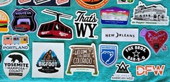 46 – DIFFERENT US STATE & OTHER TRAVEL DECALS – VINYL STICKERS – USA – SOME RARE