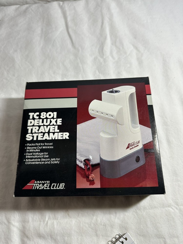 In Box Vintage Sanyei Travel Steamer Travel Club TC801 Deluxe Portable