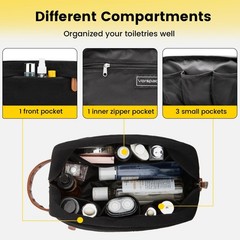 Vorspack Travel Toiletry Bag Hanging Toiletry Bag for Men Water Resistant Canvas