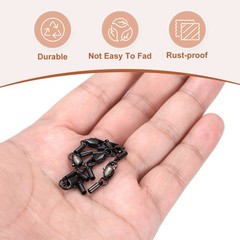 6Pcs Lobster Hook with Hoods for Rope 1.8mm, Black (Style 1) for