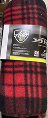 AUTO DRIVE 12-volt Heated Travel Blanket Hi-Low Settings 57 x 39 in Black & Red
