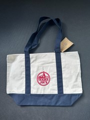 Trader Joe&rsquo;s Reusable Canvas Tote Bag – White and BLUE