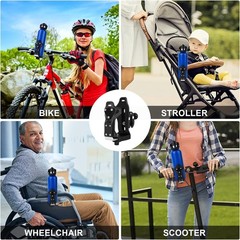 Upgraded Motorcycle ATV Cup Holder Anti Theft, Extra Large Bike Water Black