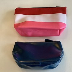 NWT 2pc CLINIQUE MAKE-UP ZIPPERED COSMETIC BAG / POUCH – TRAVEL CLUTCH BAG