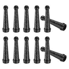 For 12Pcs Bolo Tip Tip 1.2&Prime; Alloy Baroque Style Black