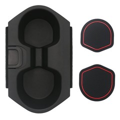 Civic Cup Holder Insert w/Coaster for Center Console Compatible red coaster