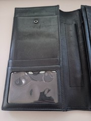 Lot of 2 TUMI Travel Wallet Organizers Passports Credit Cards Black Leather