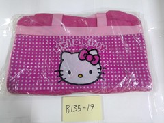 Hello Kitty Pink Tote Bag Girls Polka Dot Soft Case Travel Handbag Storage
