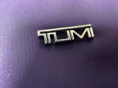 TUMI for Delta Small Black Zip Pouch Soft Sided Travel Case Toiletry Bag Purple