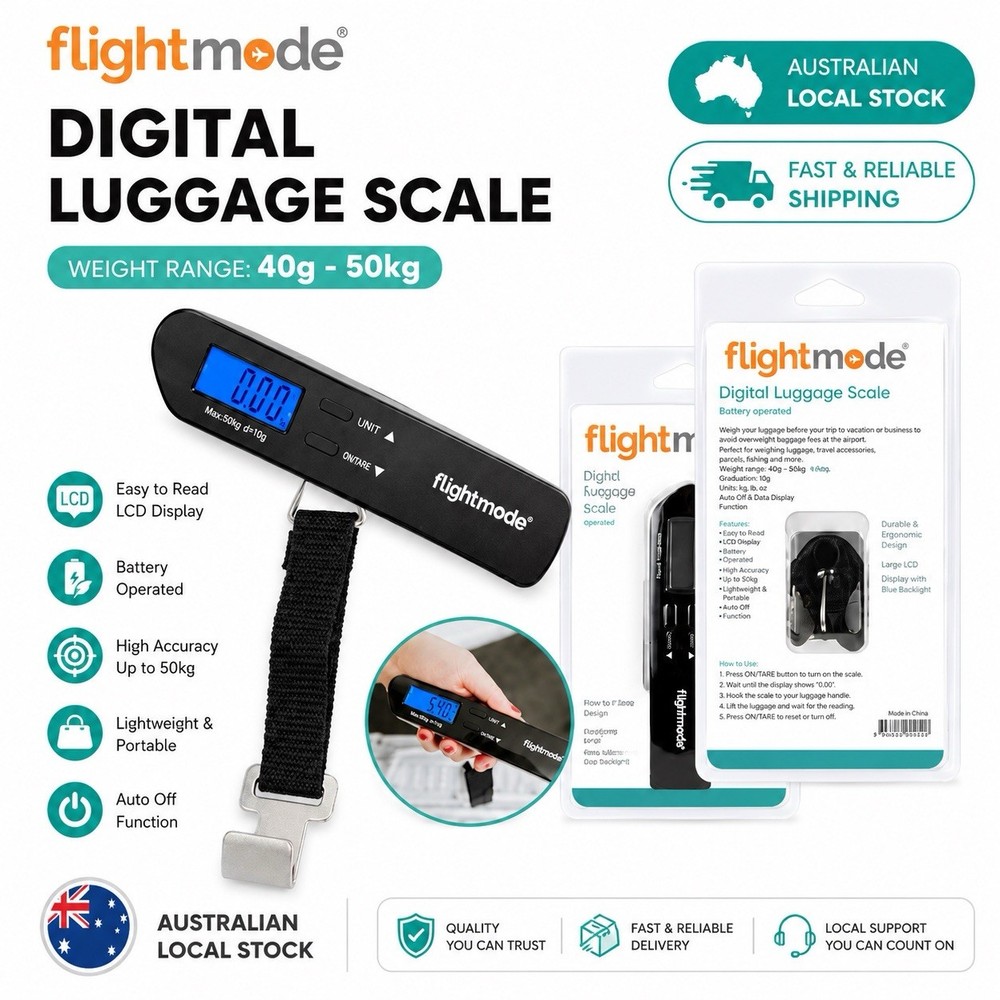 Digital Travel Luggage Scale 50kg LCD Suitcase Baggage Weight Portable Hook AU