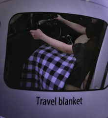 Treksafe Automotive 12v Heated Travel Blanket Black & White Check NEW.