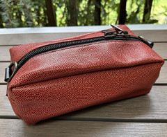 Jonny Sport Composite Leather Basketball Look Toiletry Travel Bag Zip Pouch 10in
