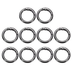 10pcs Metal Spring Snap Ring 27mm/1 1/16&Prime;, for Keys, Gunmetal