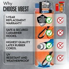 VBEST Carabiner Bungee 28 Piece Multicolor Assorted Sizes Set,
