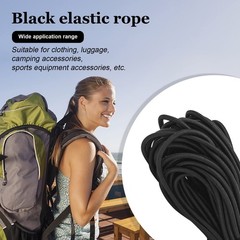 1/8&Prime; Bungee Shock Cords with Hooks,65 Feet 3/16 inch x 65 feet, Black, Black